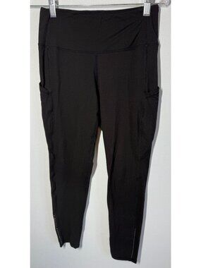 Rae Mode Leggings Womens Medium Black High Rise Pocket Yoga 7/8 Pants Activewear
